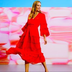 Alexis x Target Angel Sleeve Tiered Ruffle Dress